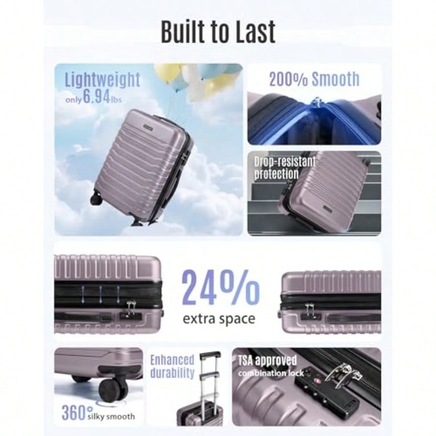 Uitbreidbare handbagage 22x14x - Spinner Wheel Rolling Suitcase 20 Inch recensie en prijs