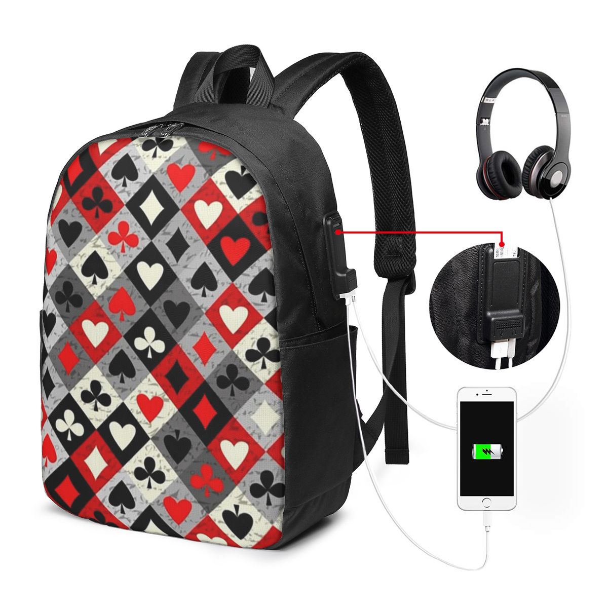 Speelkaarten Poker Print Rugza - Backpacks recensie en prijs