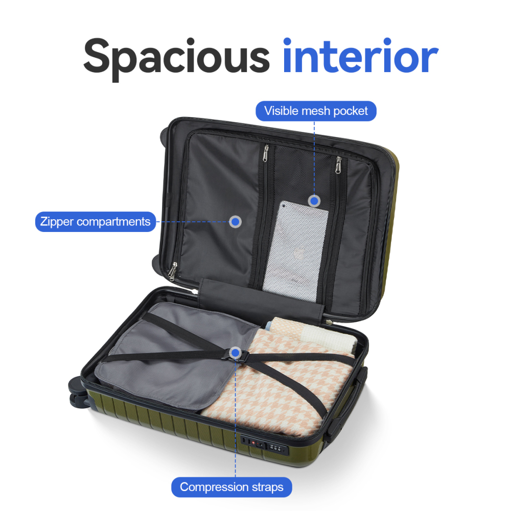 5-delige PP hardcase kofferset - Spinner Wheel Rolling Suitcase 20 Inch recensie en prijs
